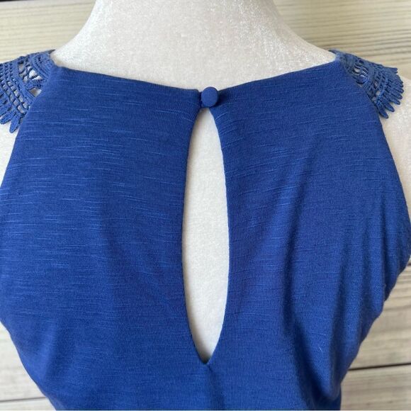 WHBM Blue-Purple Crochet Lace Drawstring Waist Tank Top - Picture 10 of 10